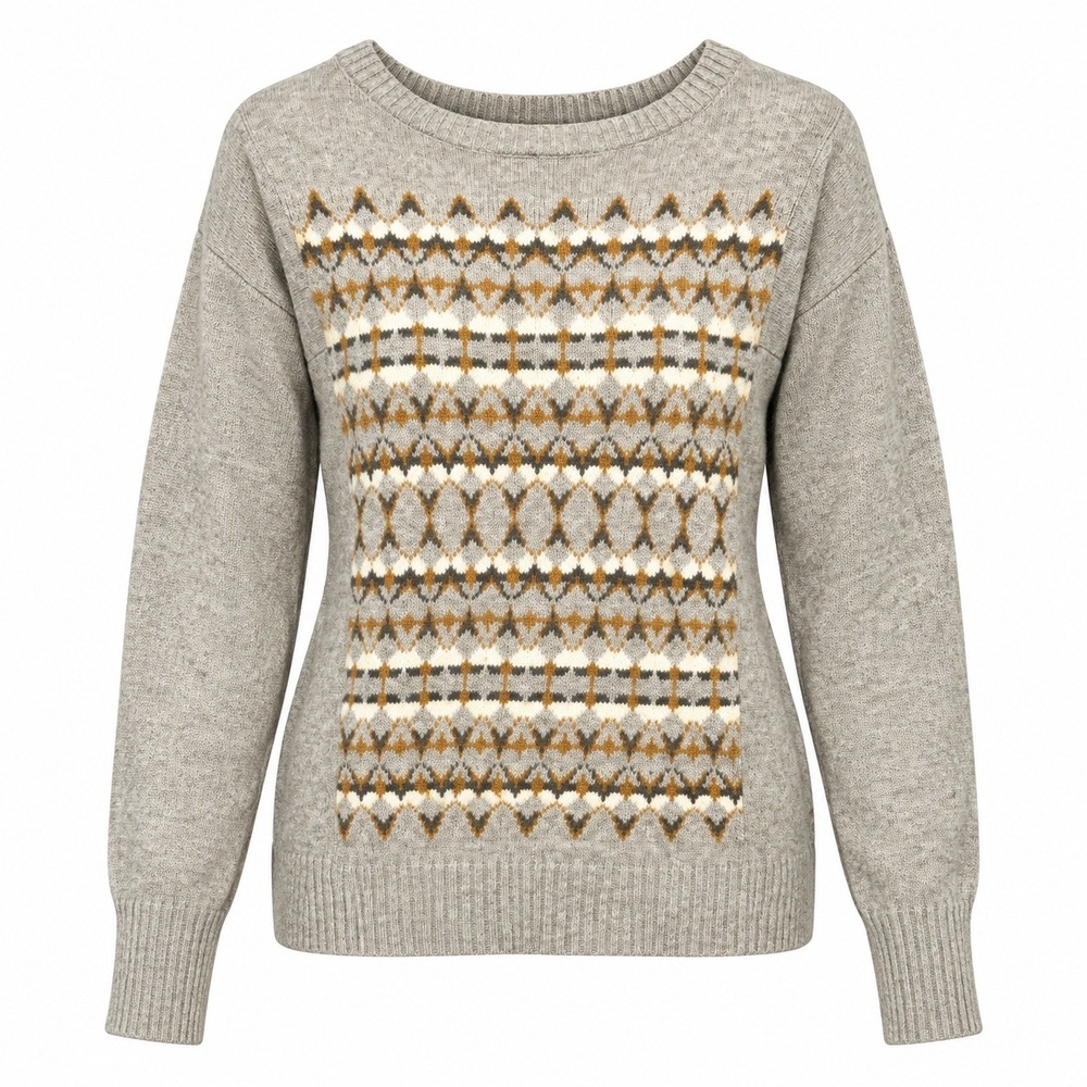 J.Crew Cottagecore Fair Isle Sweater Women M Dark Academia Preppy Merino Wool